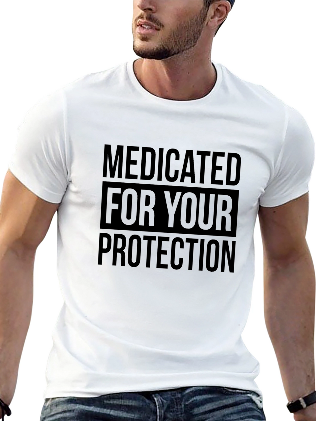 Medicated For Your Protection T-Shirt - Black