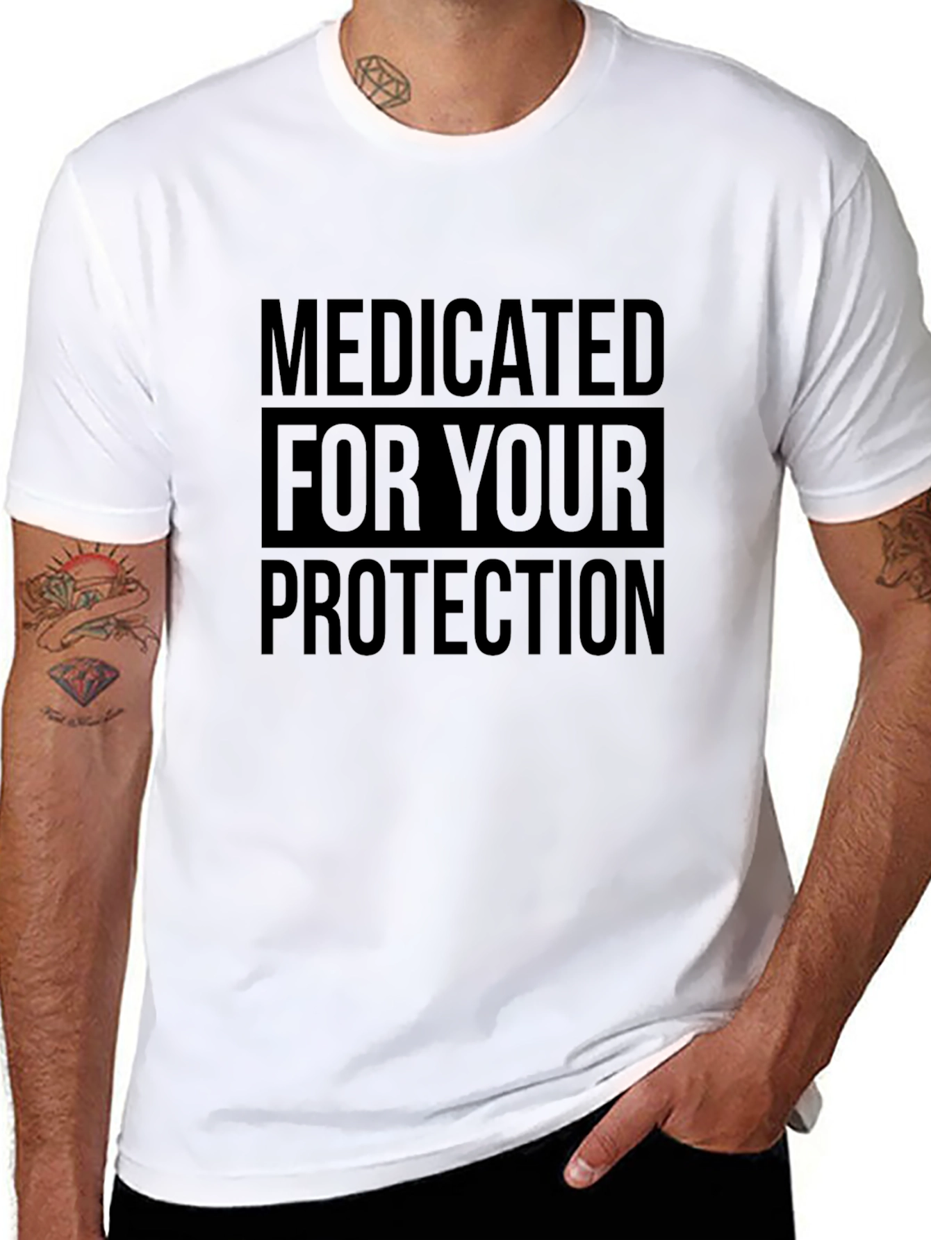 Medicated For Your Protection T-Shirt - Black