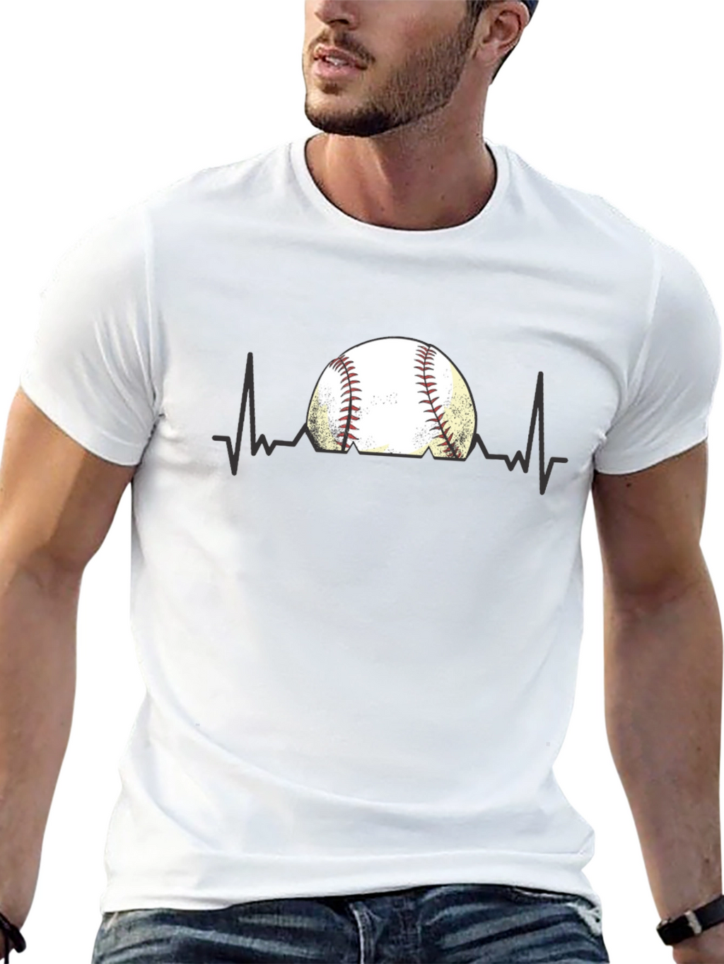 Baseball Heartbeat T-Shirt - Fan Apparel