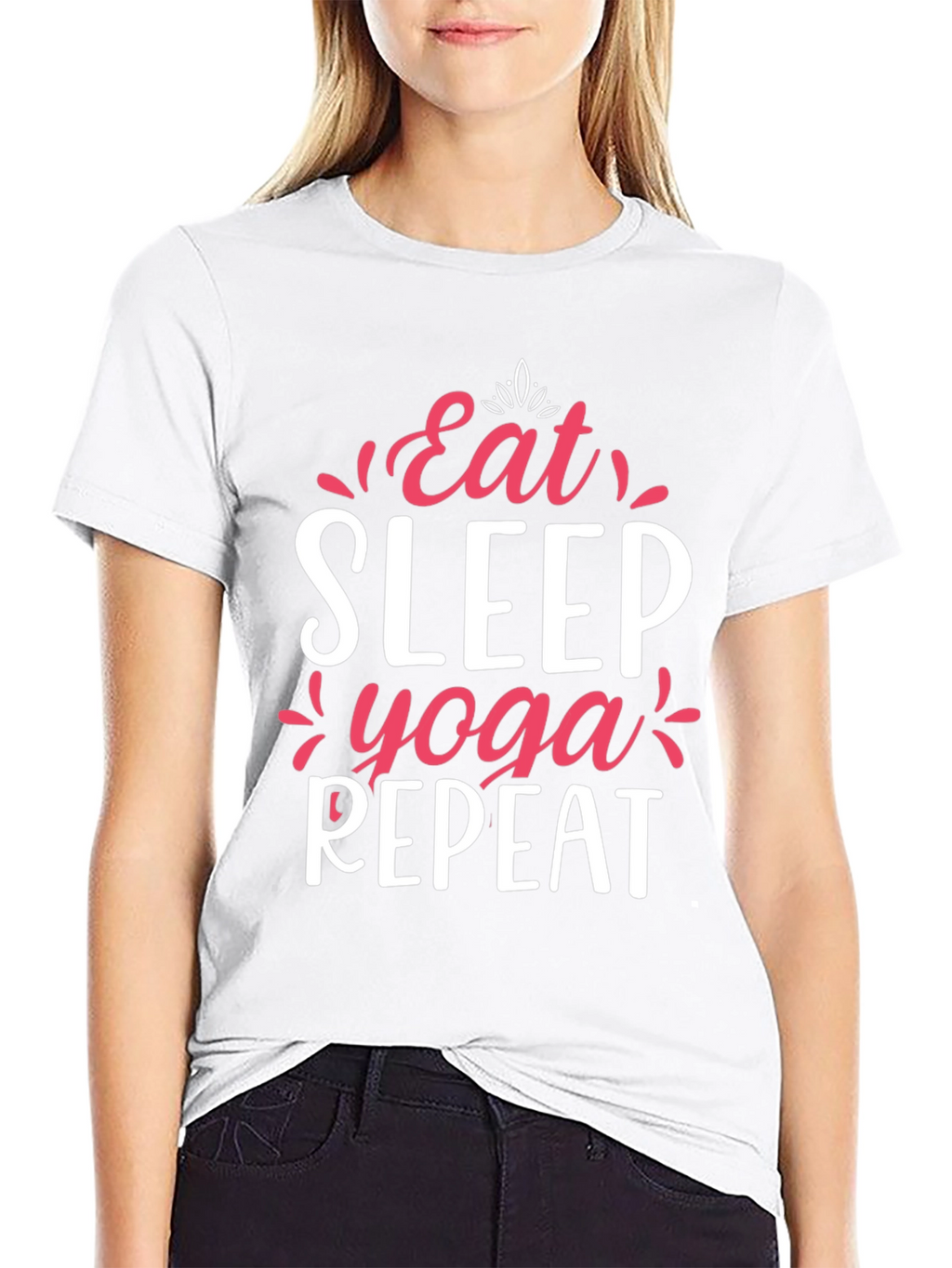 Eat Sleep Yoga Repeat Graphic Tee