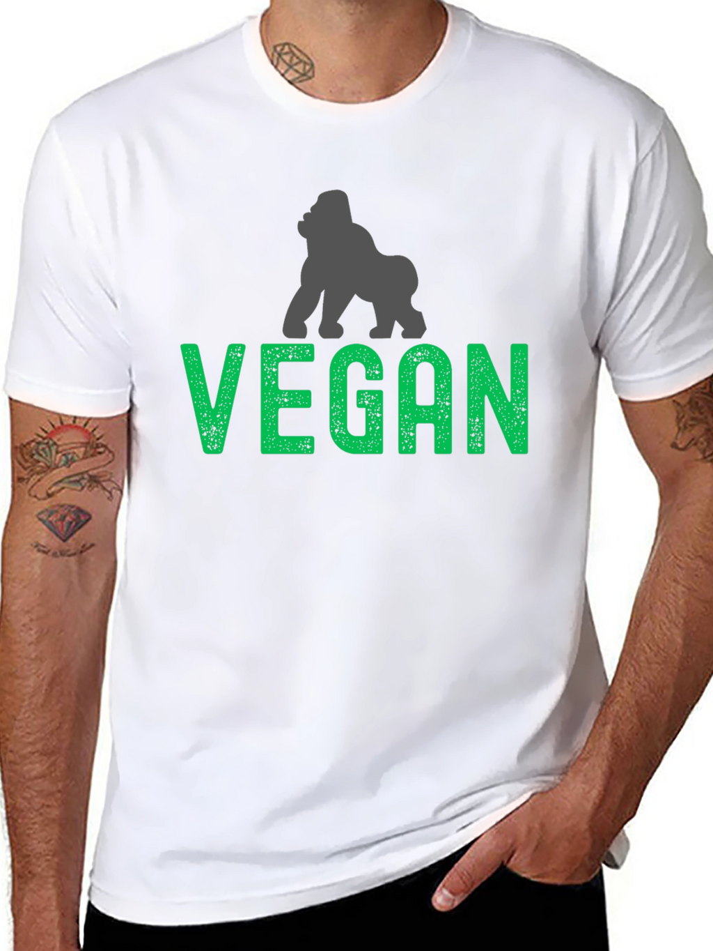 Vegan Gorilla Graphic T-Shirt - Animal Lover Tee