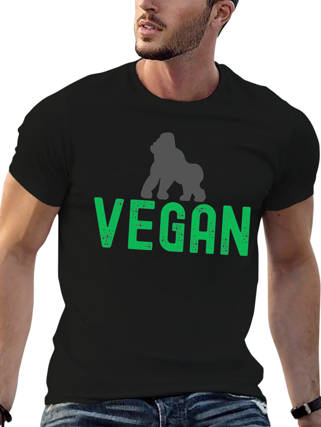 Vegan Gorilla Graphic T-Shirt - Animal Lover Tee