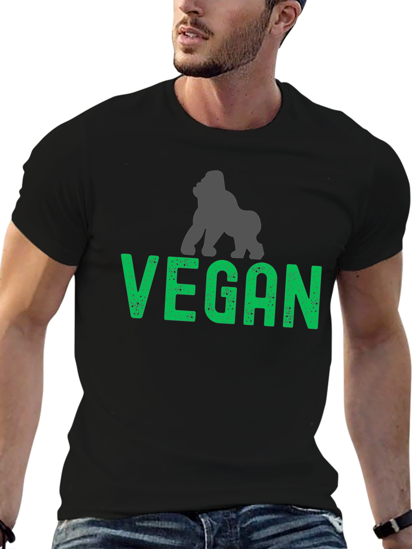 Vegan Gorilla Graphic T-Shirt - Animal Lover Tee
