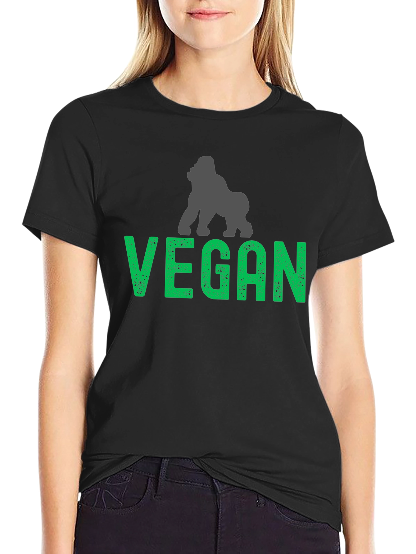 Vegan Gorilla Graphic T-Shirt - Animal Lover Tee