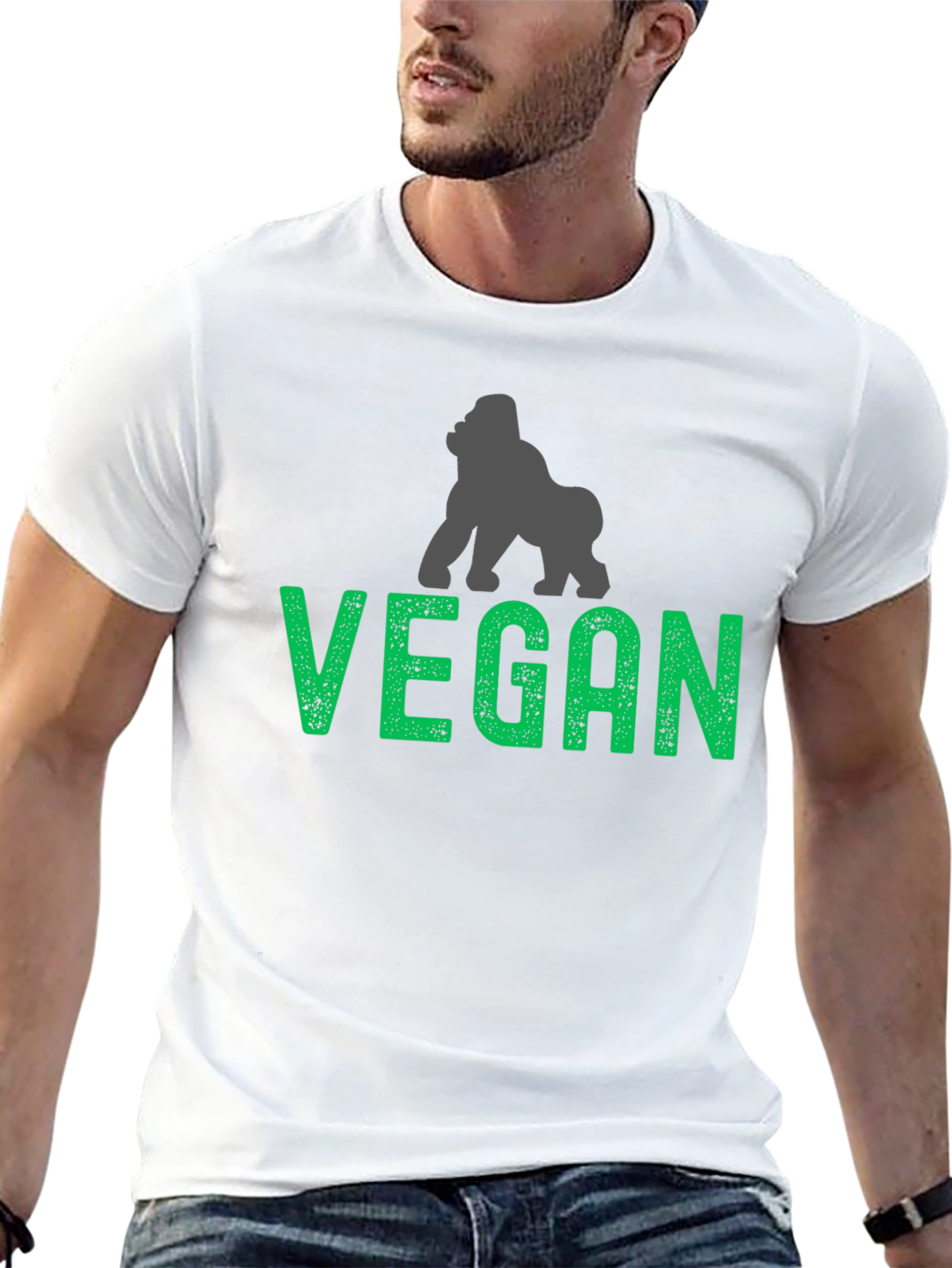 Vegan Gorilla Graphic T-Shirt - Animal Lover Tee