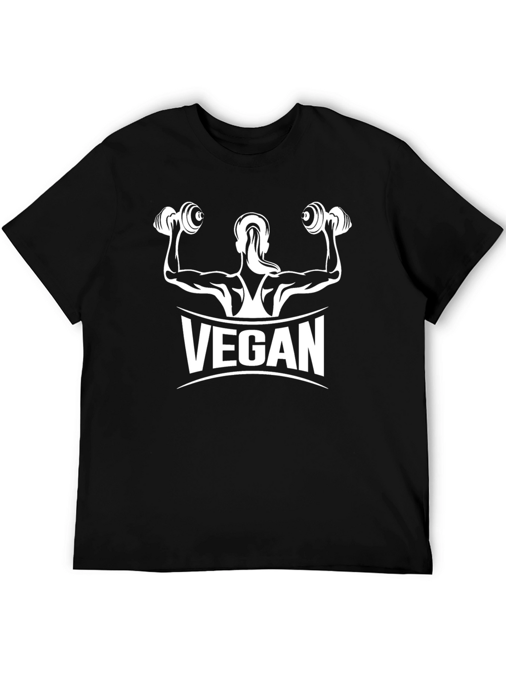 Vegan Muscle Tee - Black Cotton Fitness Shirt
