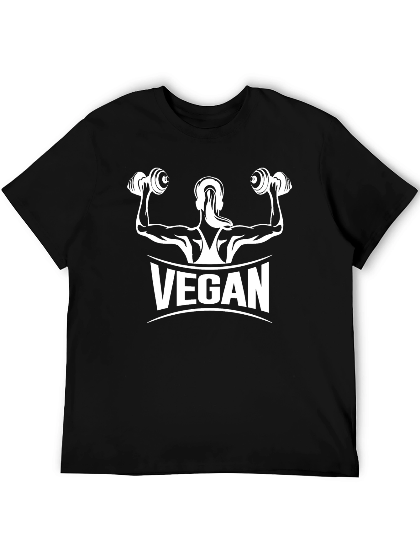 Vegan Muscle Tee - Black Cotton Fitness Shirt