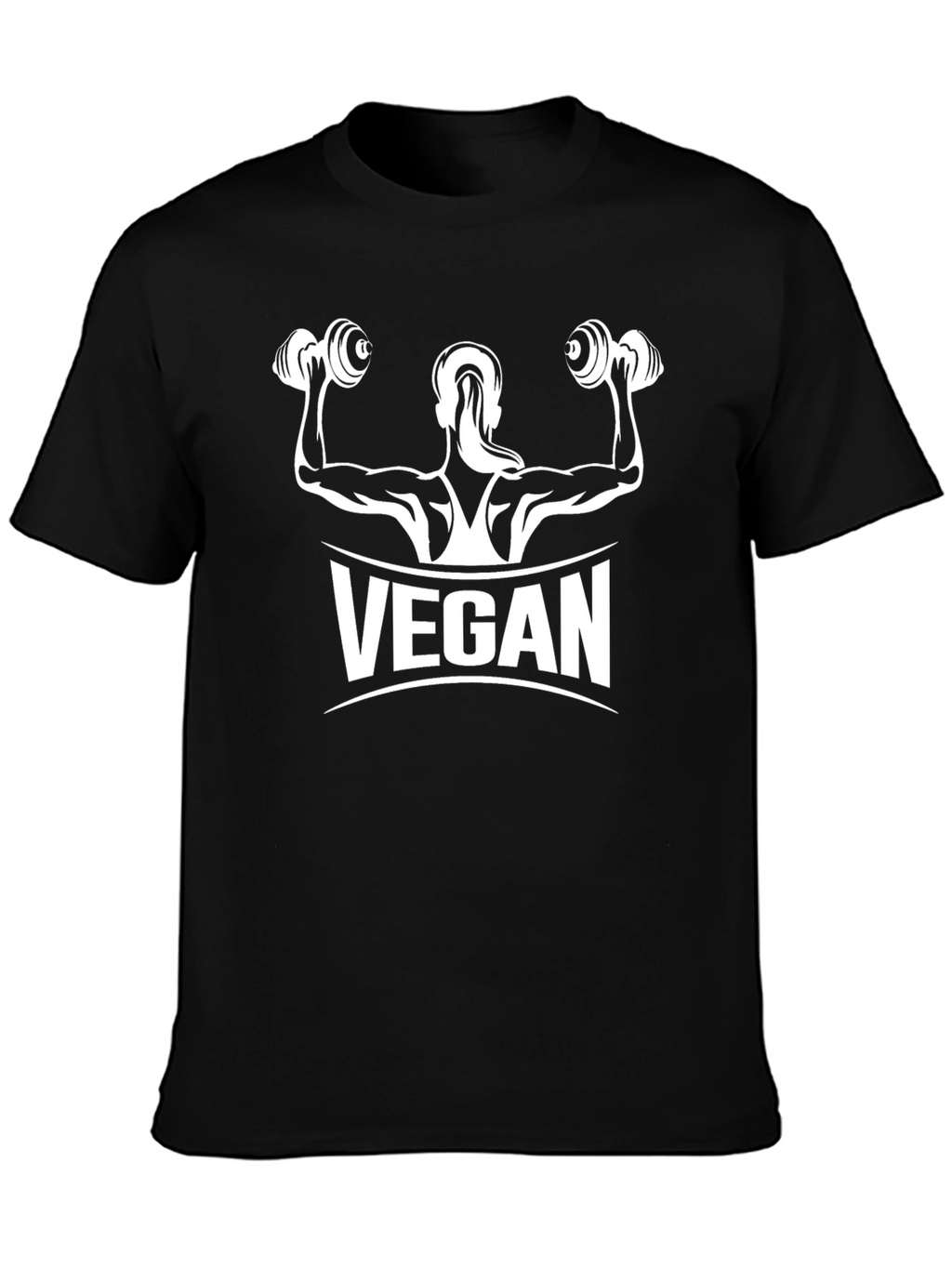 Vegan Muscle Tee - Black Cotton Fitness Shirt