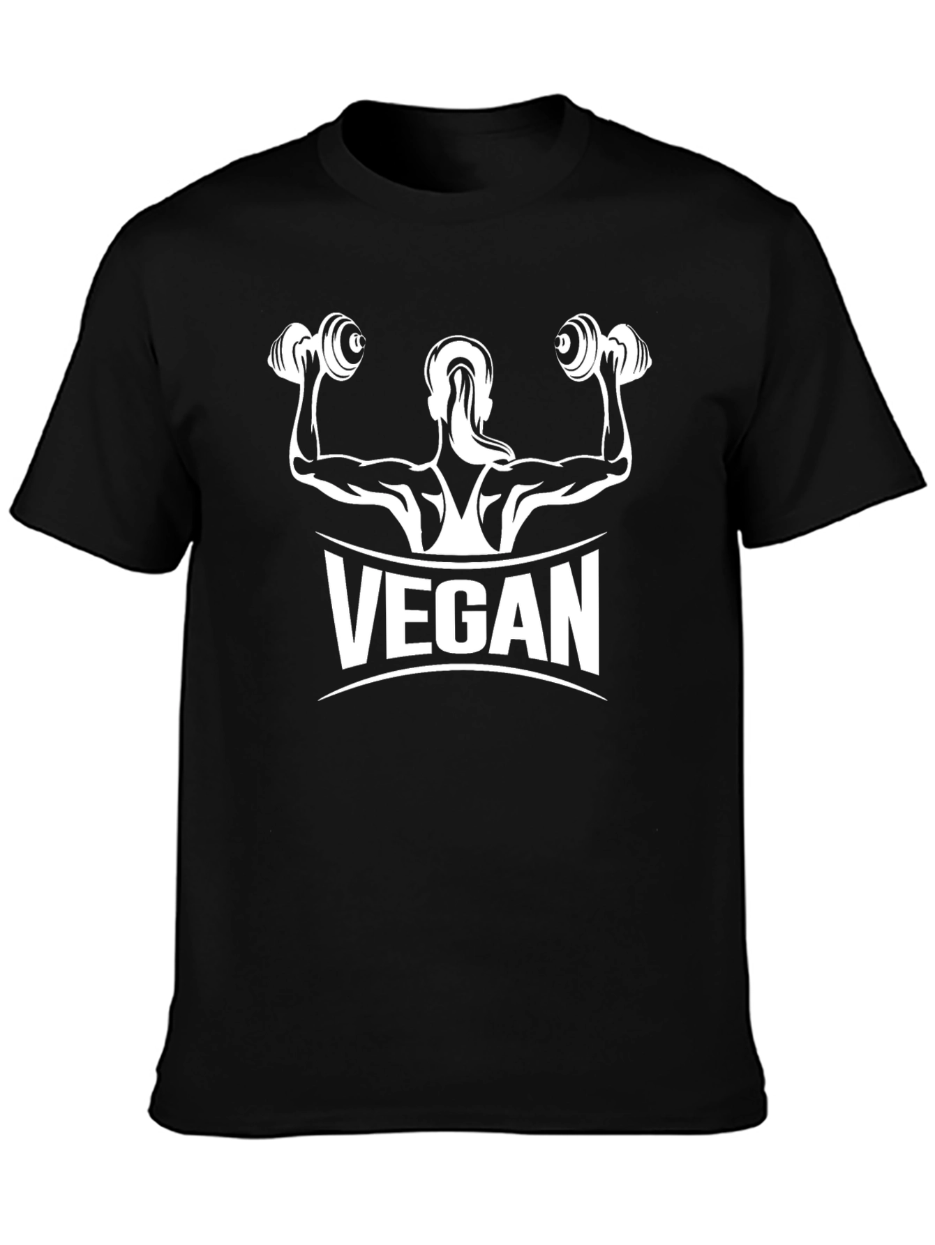 Vegan Muscle Tee - Black Cotton Fitness Shirt