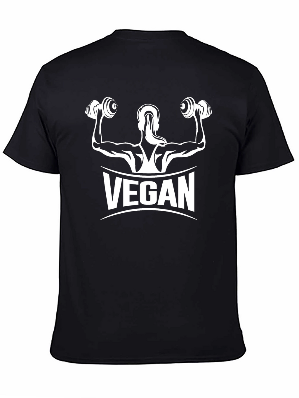 Vegan Muscle Tee - Black Cotton Fitness Shirt