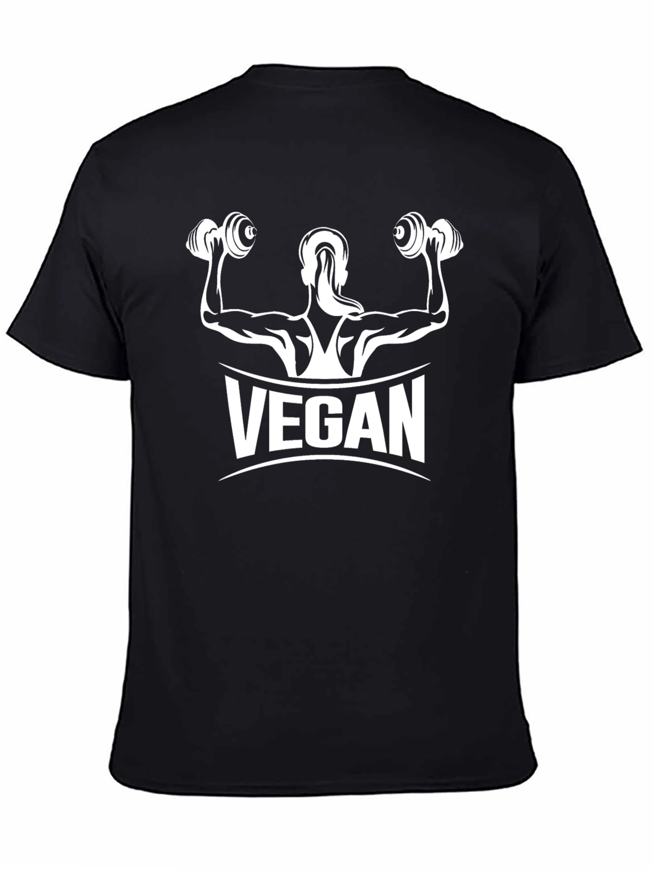 Vegan Muscle Tee - Black Cotton Fitness Shirt