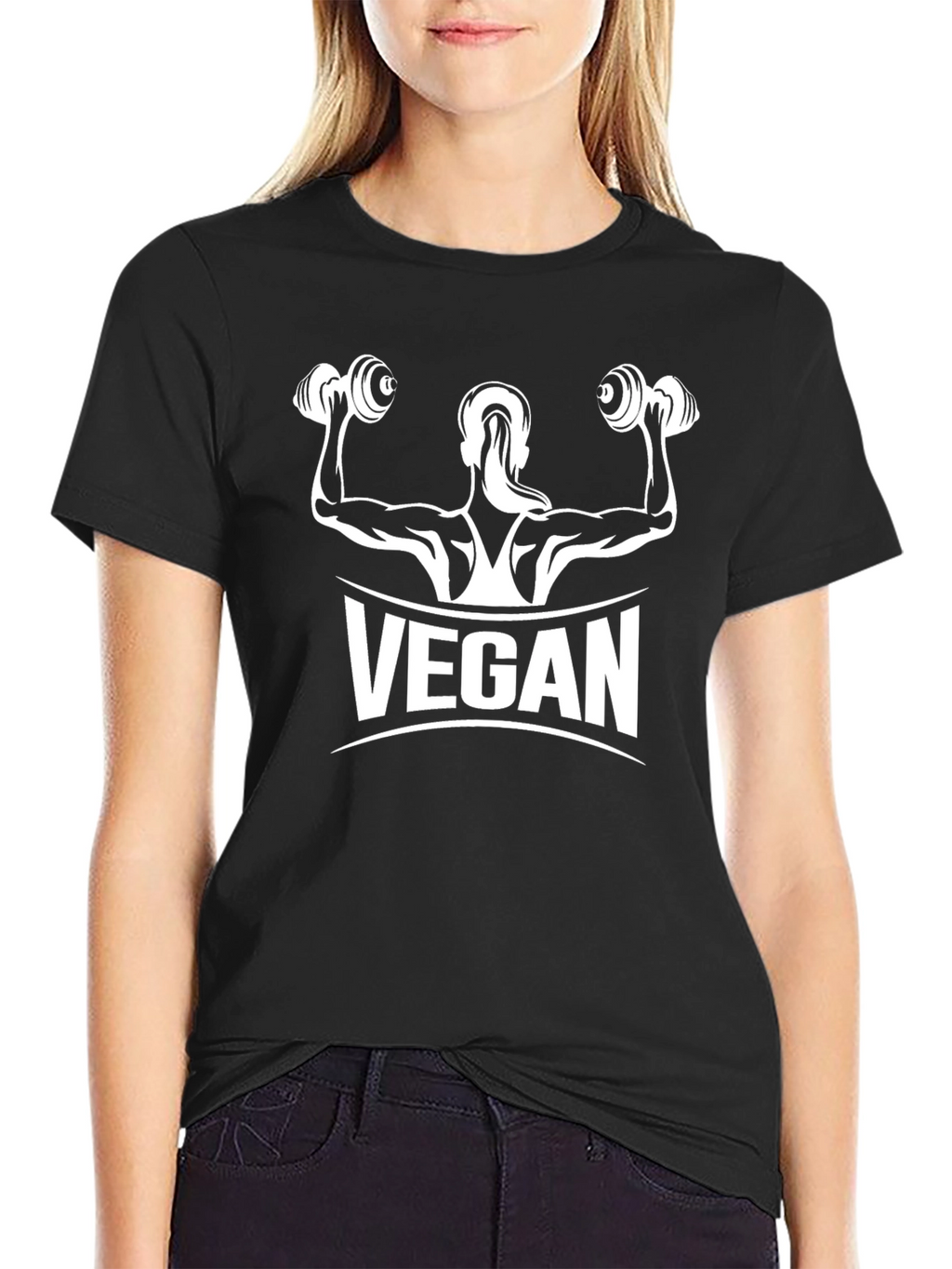 Vegan Muscle Tee - Black Cotton Fitness Shirt