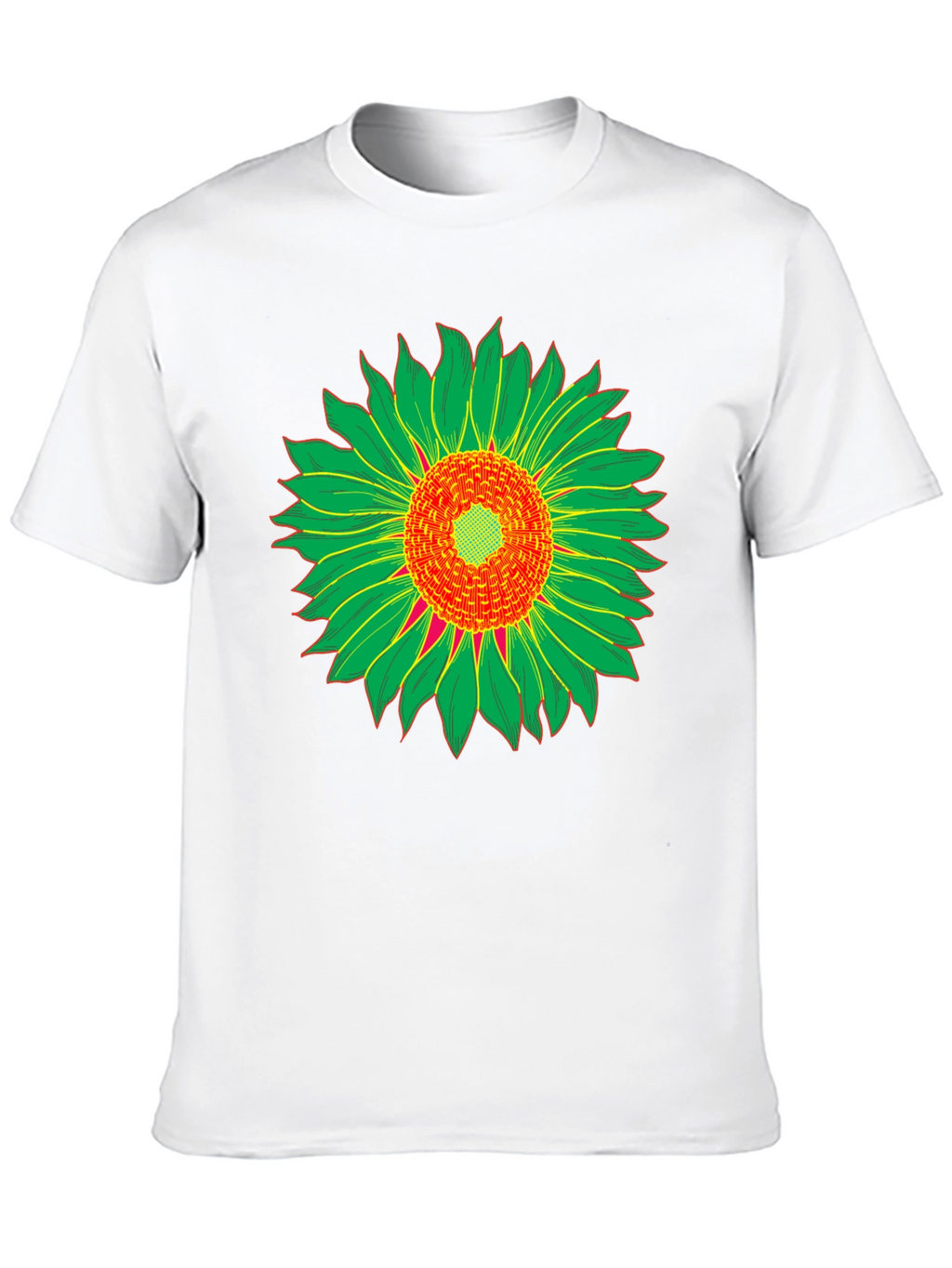 Black T-Shirt with Sunflower Graphic Print