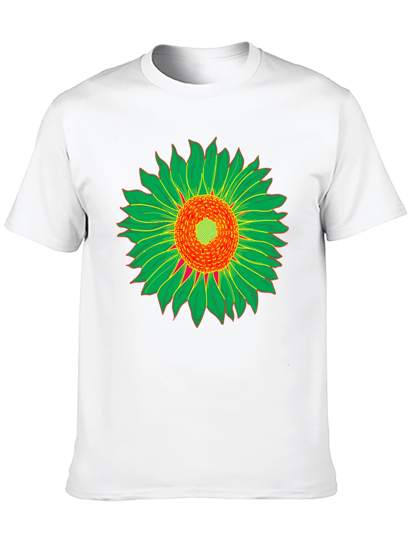 Black T-Shirt with Sunflower Graphic Print