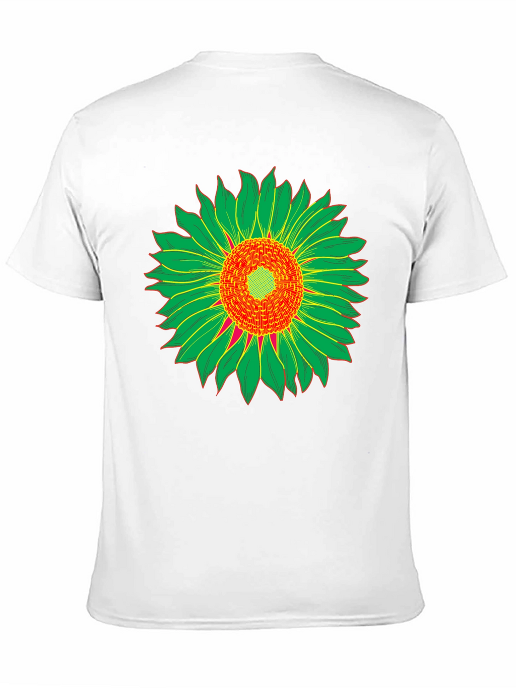 Black T-Shirt with Sunflower Graphic Print