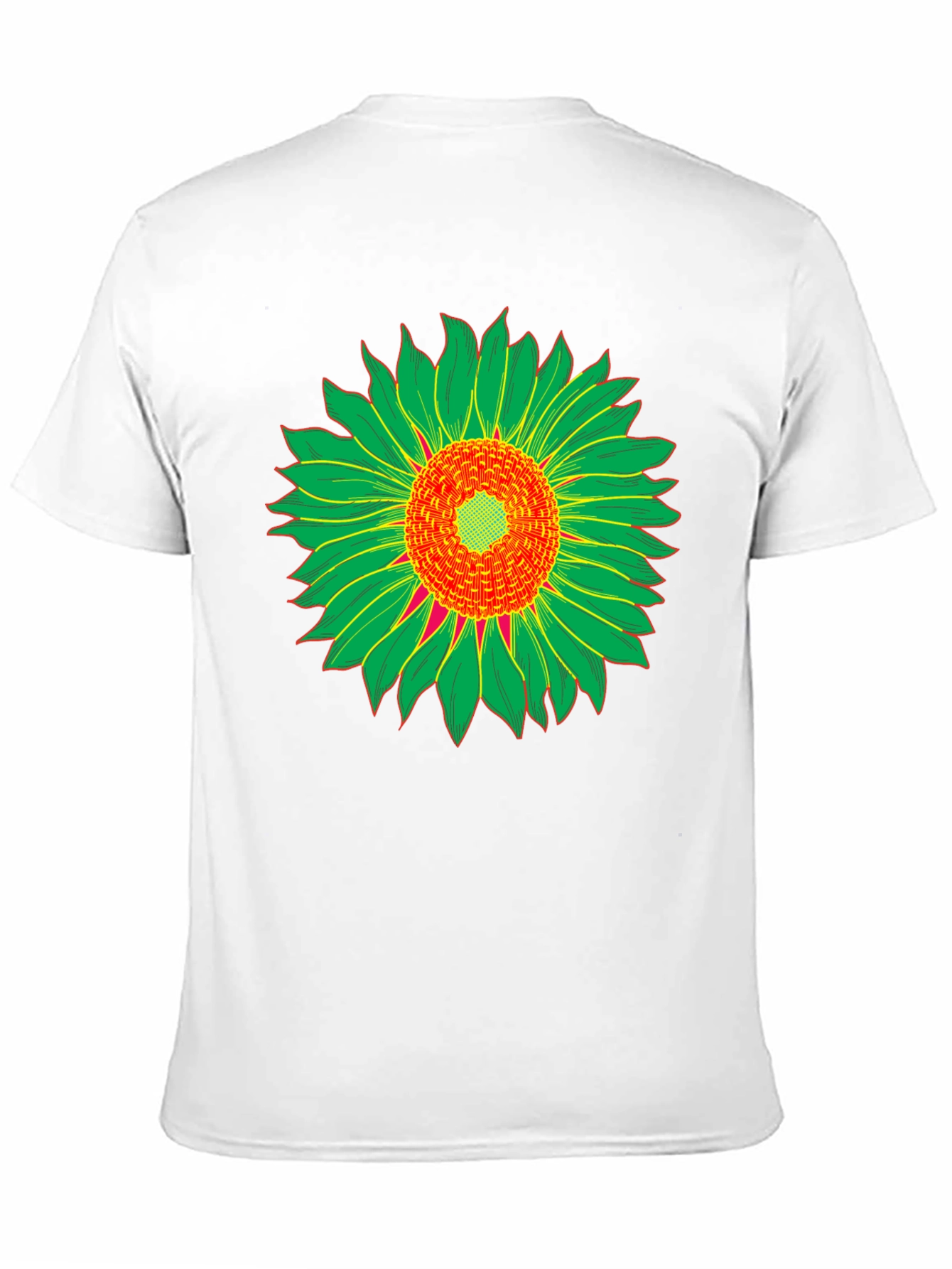 Black T-Shirt with Sunflower Graphic Print