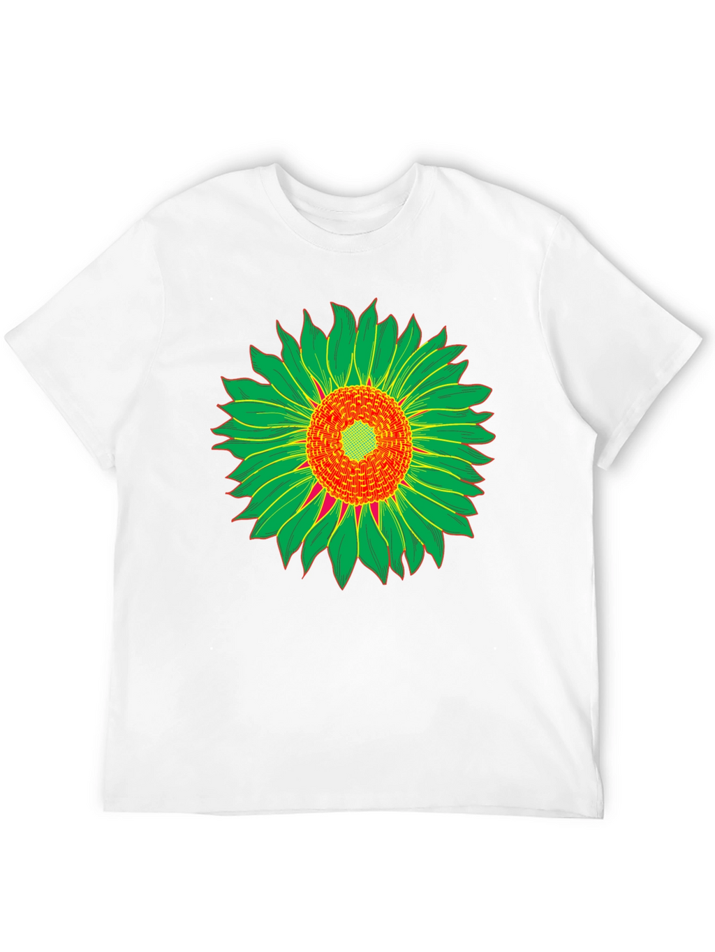 Black T-Shirt with Sunflower Graphic Print