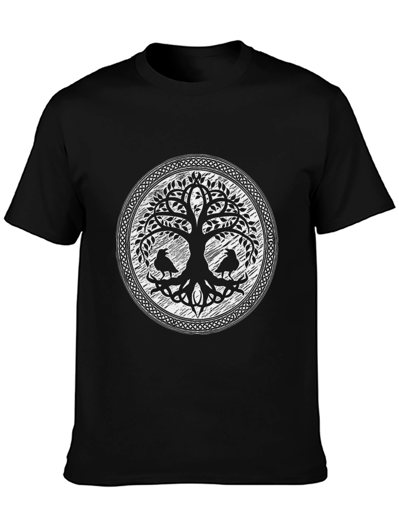 Yggdrasil Tree of Life Raven T-Shirt - Viking Norse Mythology