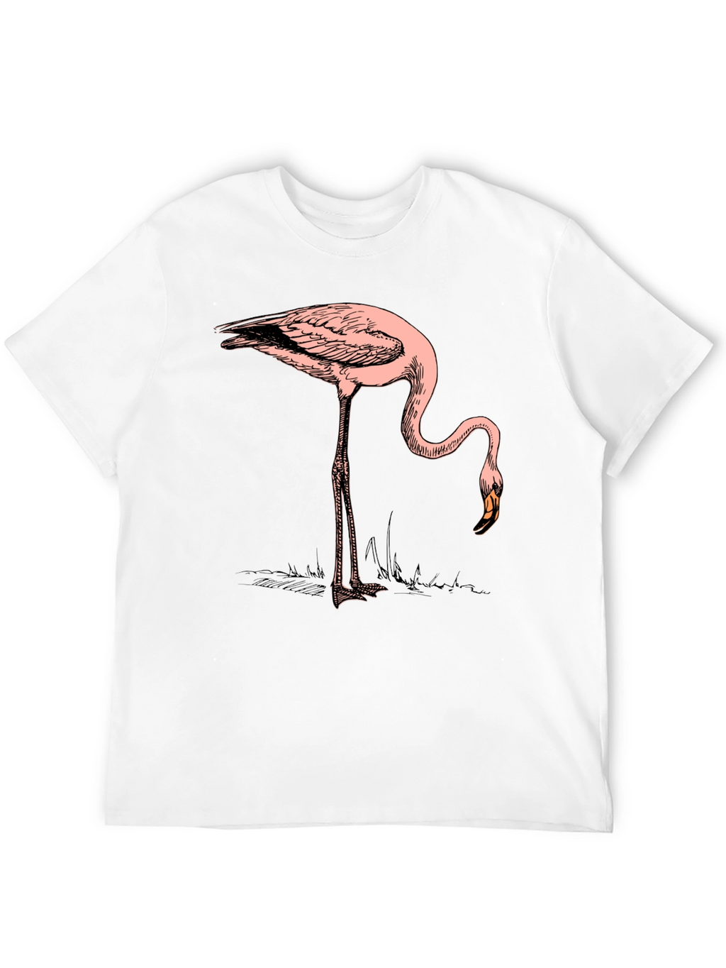 Cool Flamingo Graphic Print Black T-Shirt