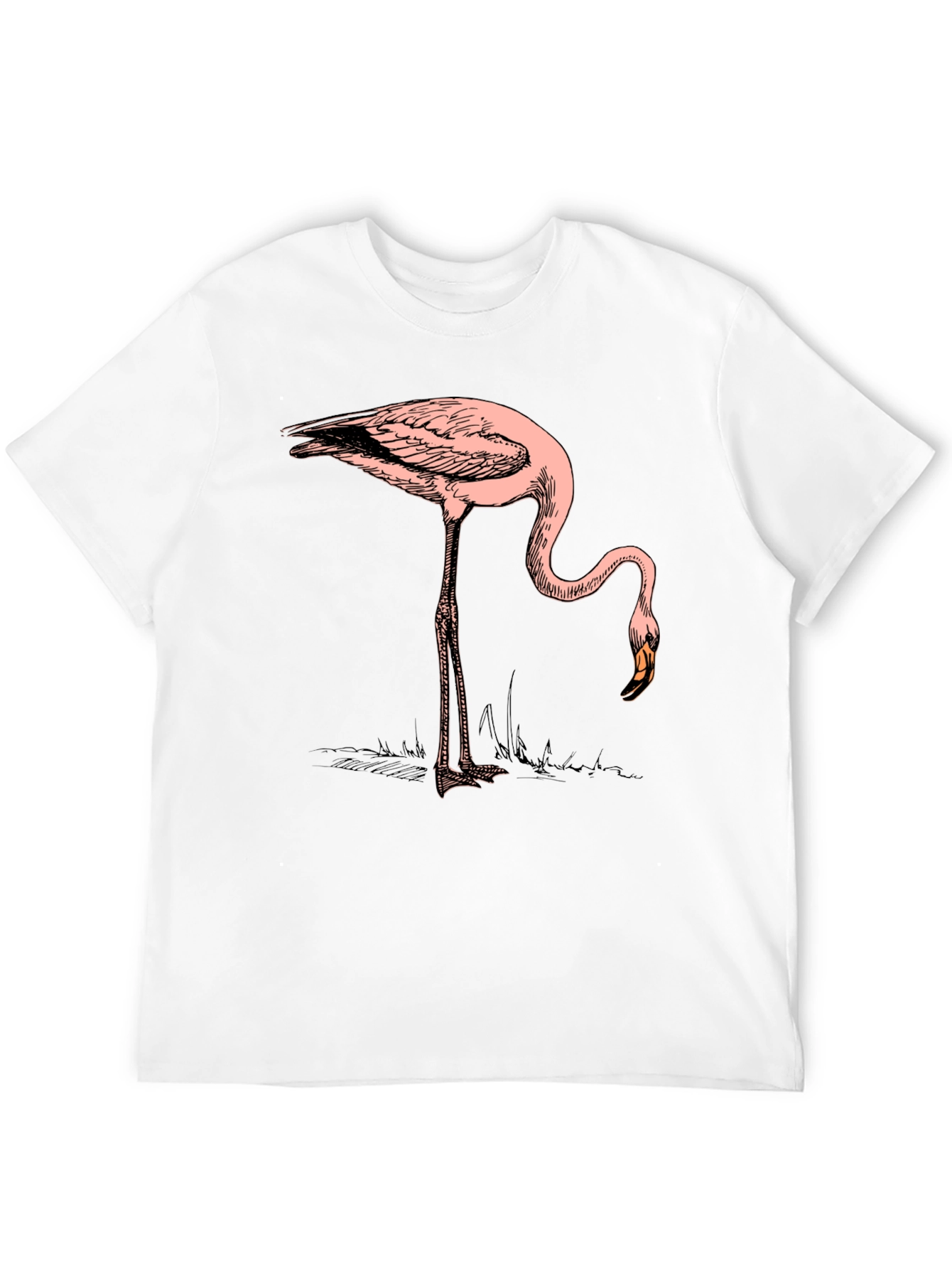Cool Flamingo Graphic Print Black T-Shirt