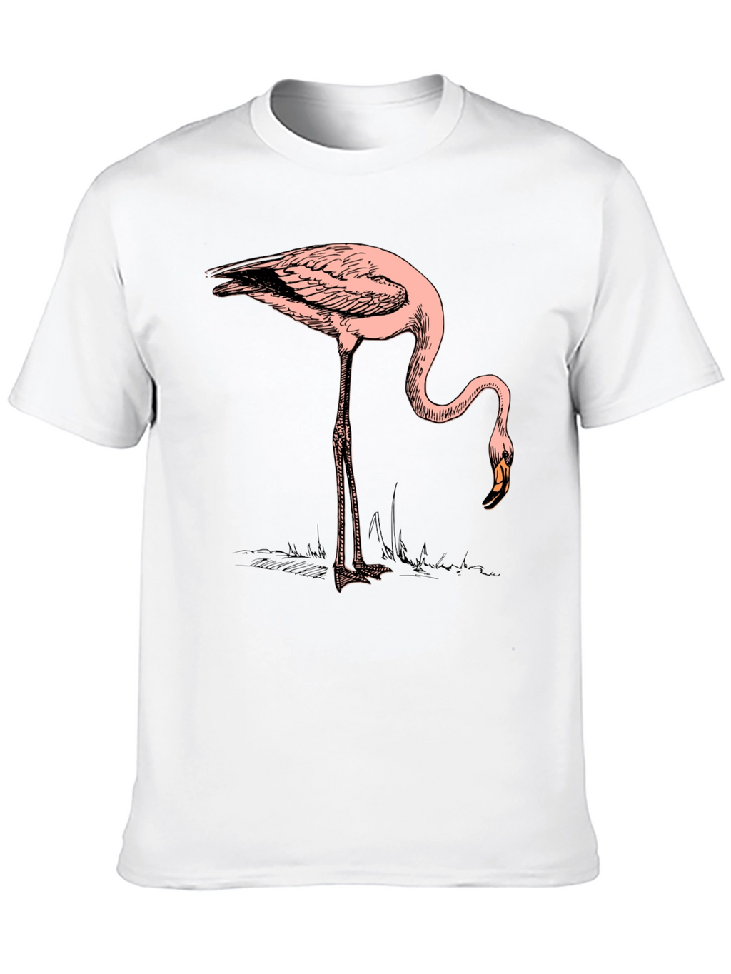 Cool Flamingo Graphic Print Black T-Shirt