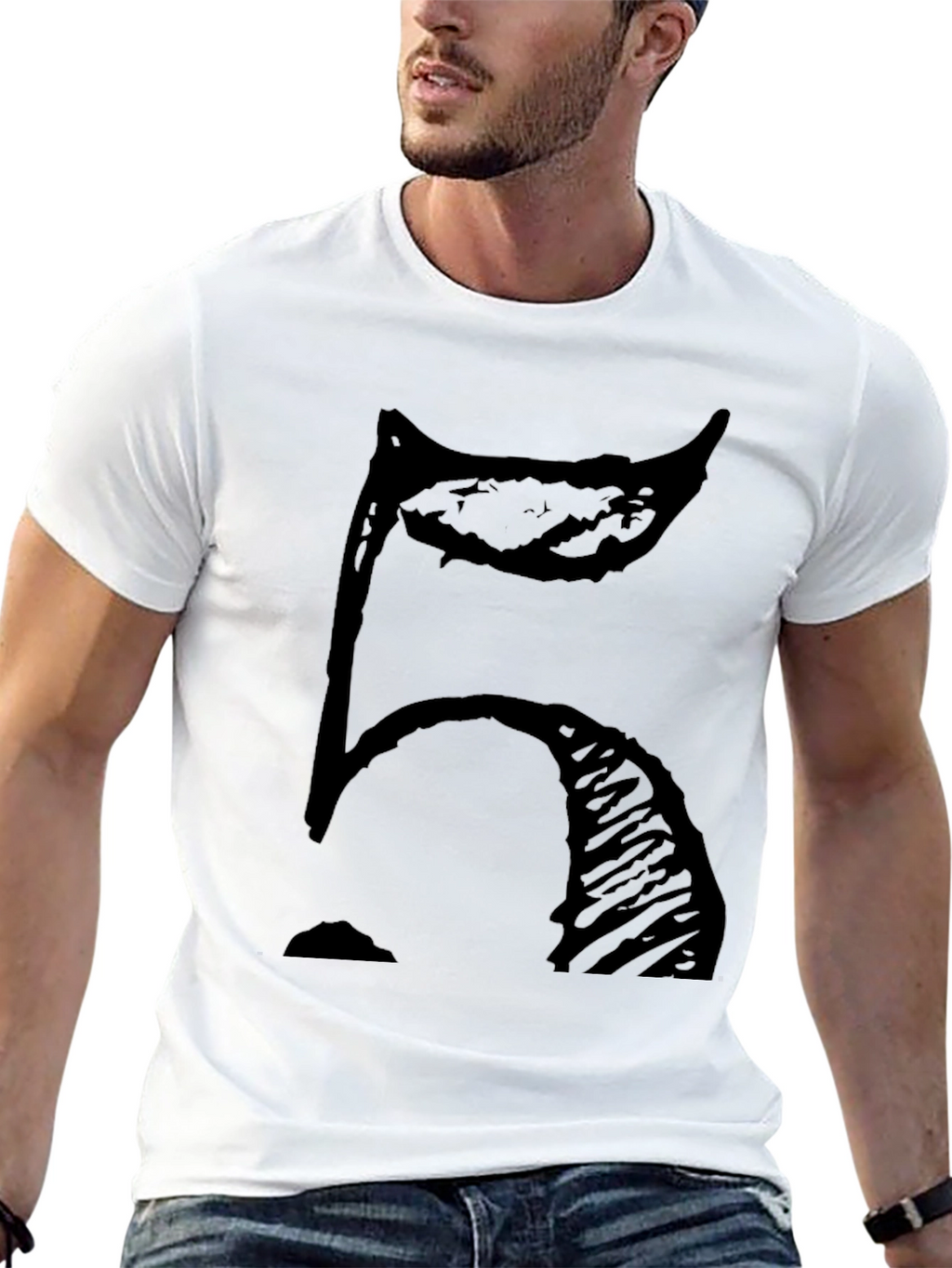 Bold Number 5 Graphic Print T-Shirt