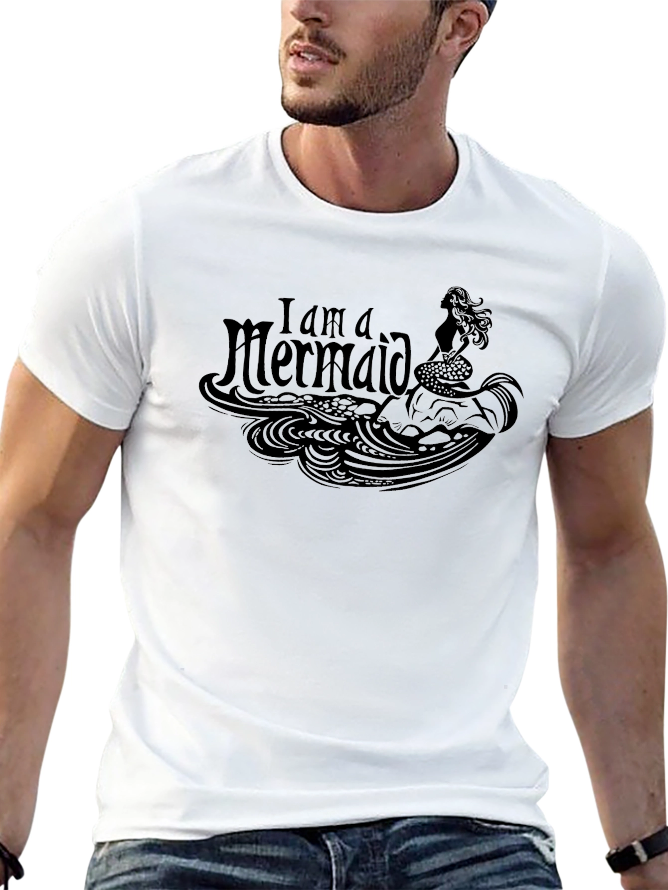 I am a Mermaid Black Graphic Tee - Mens