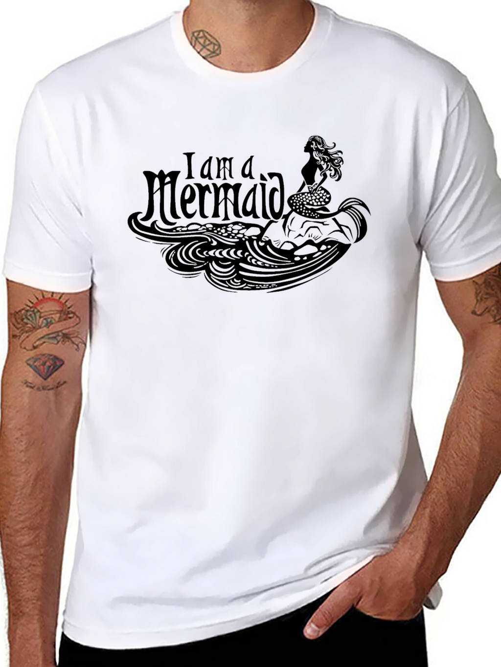 I am a Mermaid Black Graphic Tee - Mens