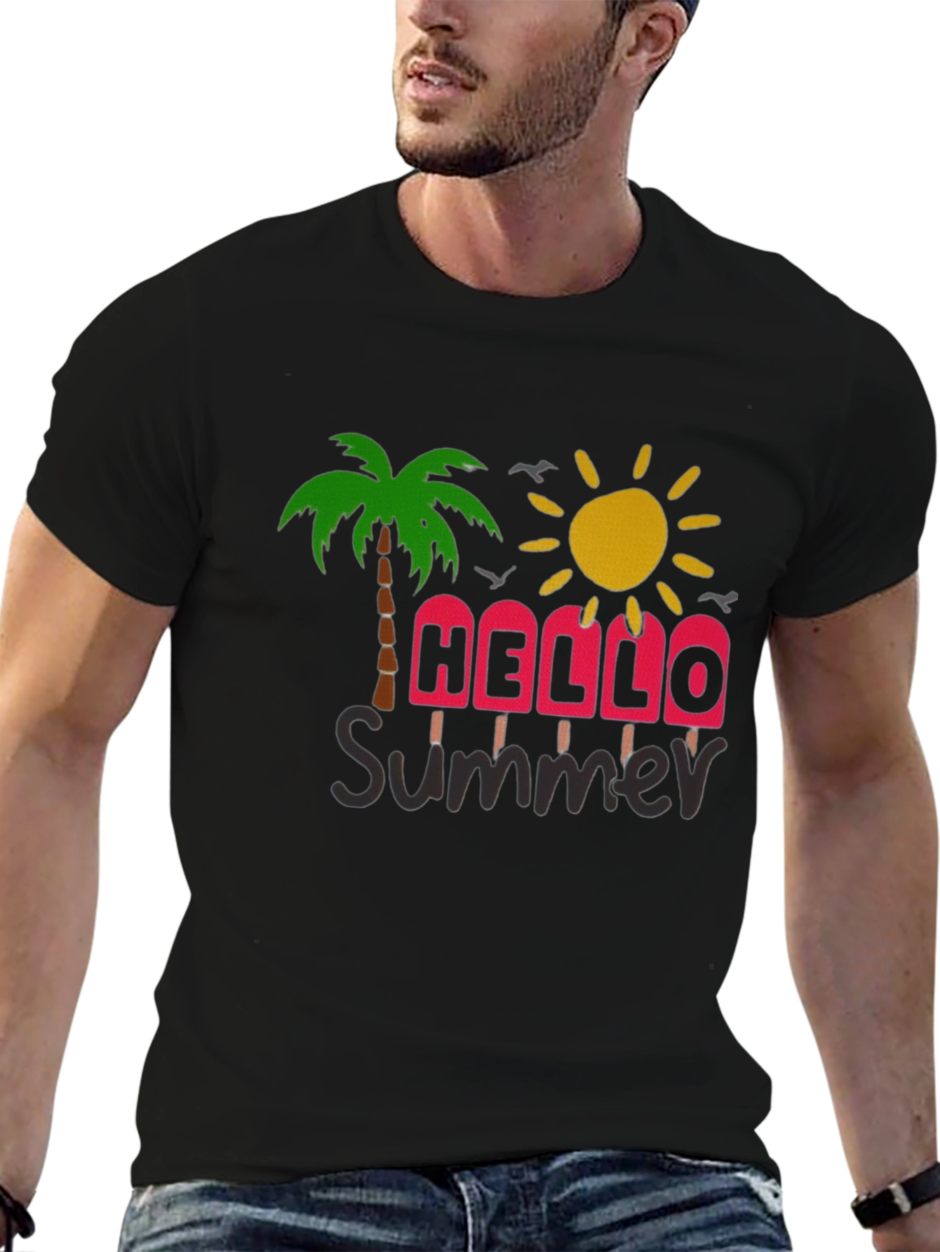 Summer Vibes Graphic Tee - Black