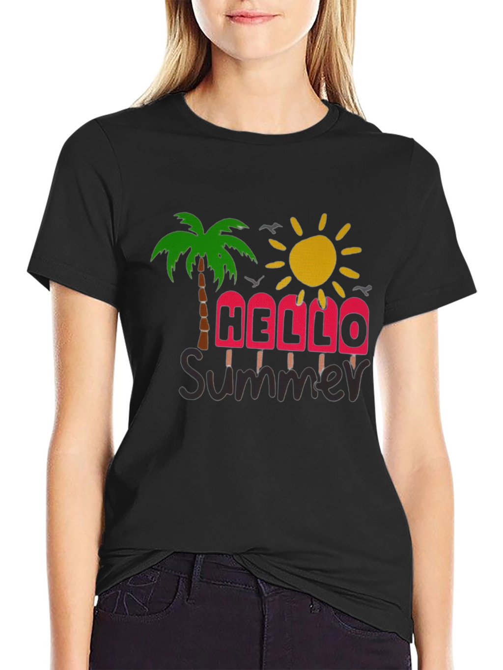 Summer Vibes Graphic Tee - Black
