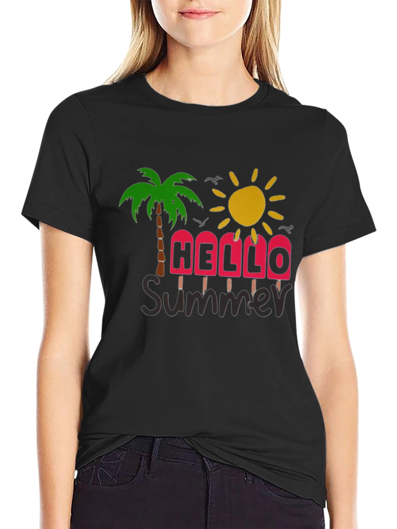 Summer Vibes Graphic Tee - Black