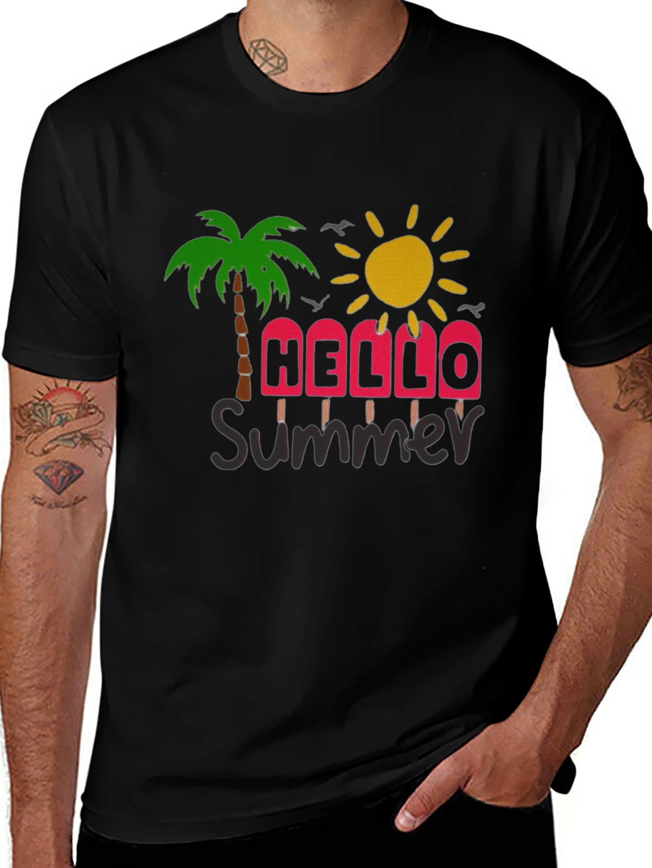Summer Vibes Graphic Tee - Black