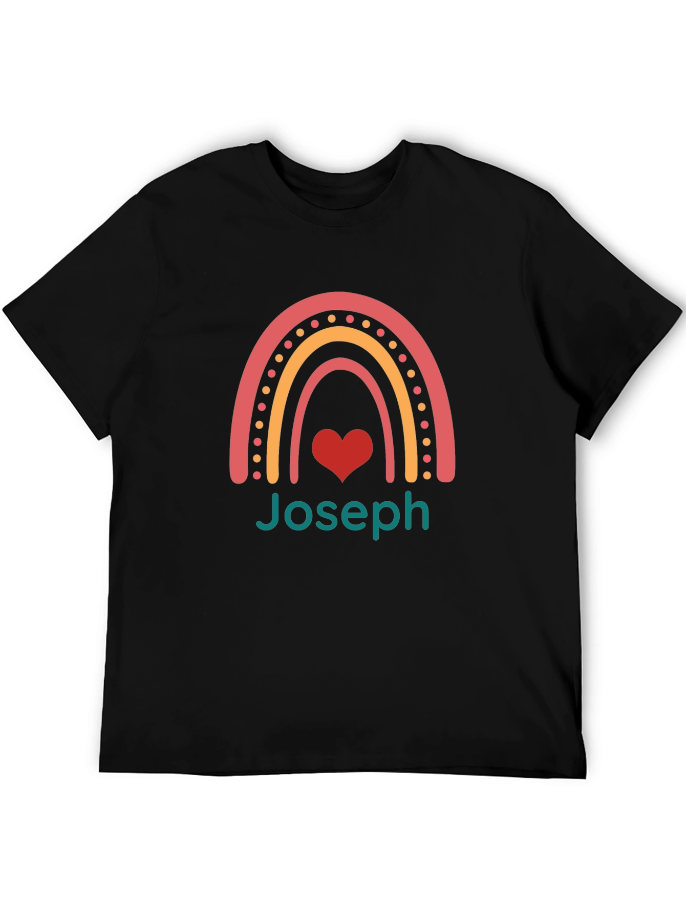 Joseph Rainbow Heart T-Shirt - Black