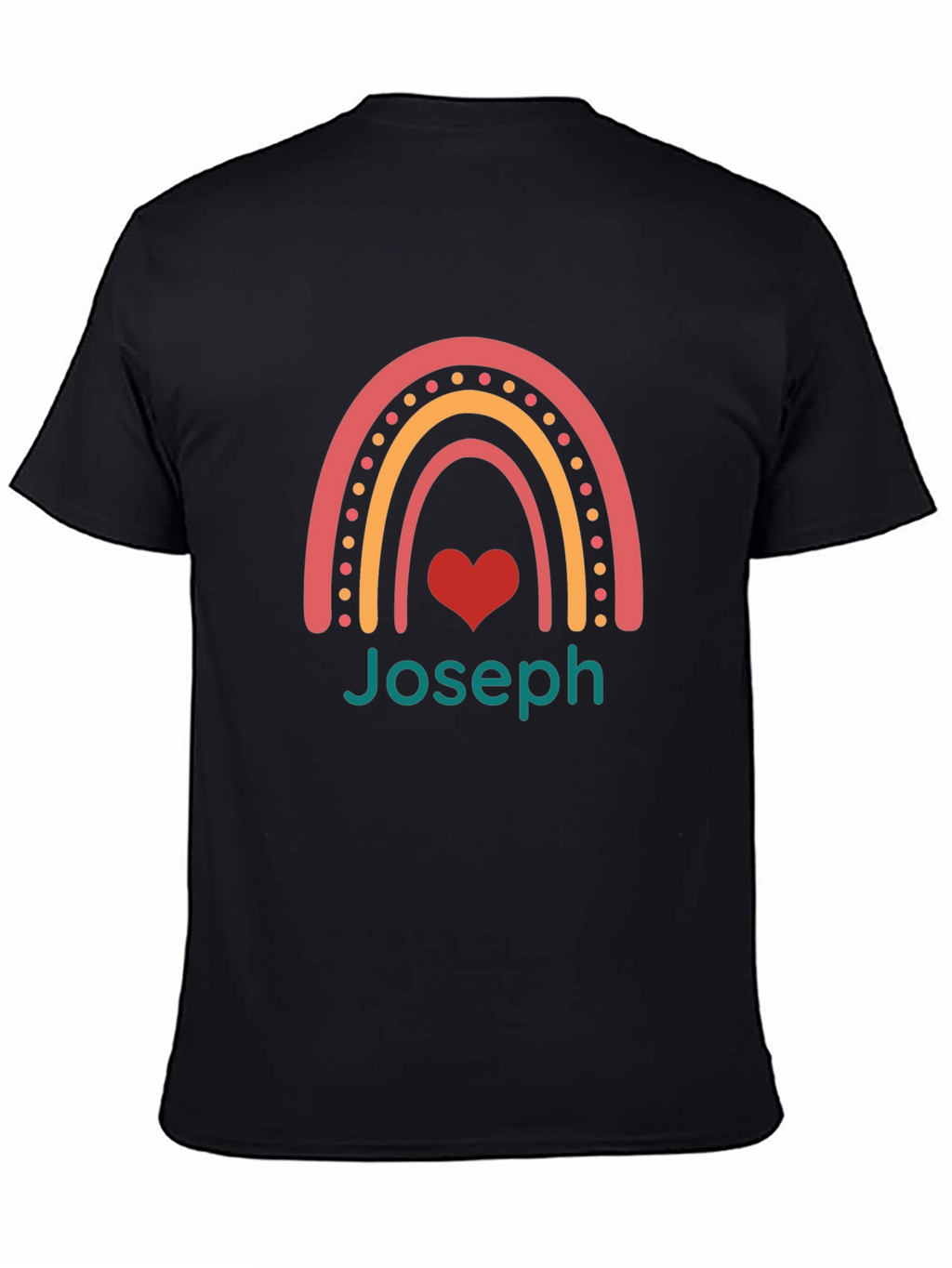 Joseph Rainbow Heart T-Shirt - Black