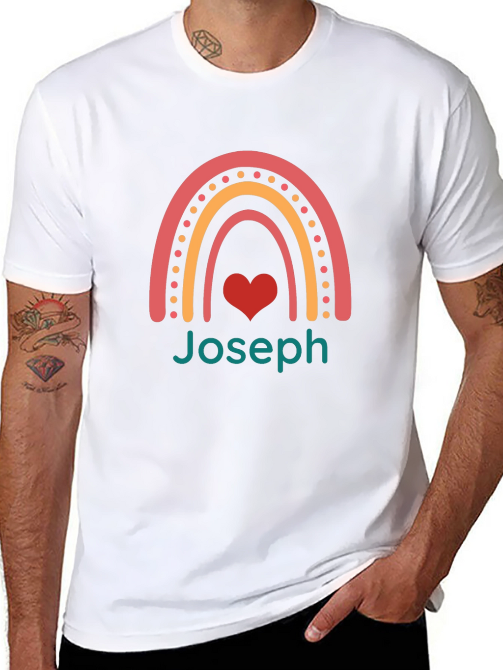 Joseph Rainbow Heart T-Shirt - Black