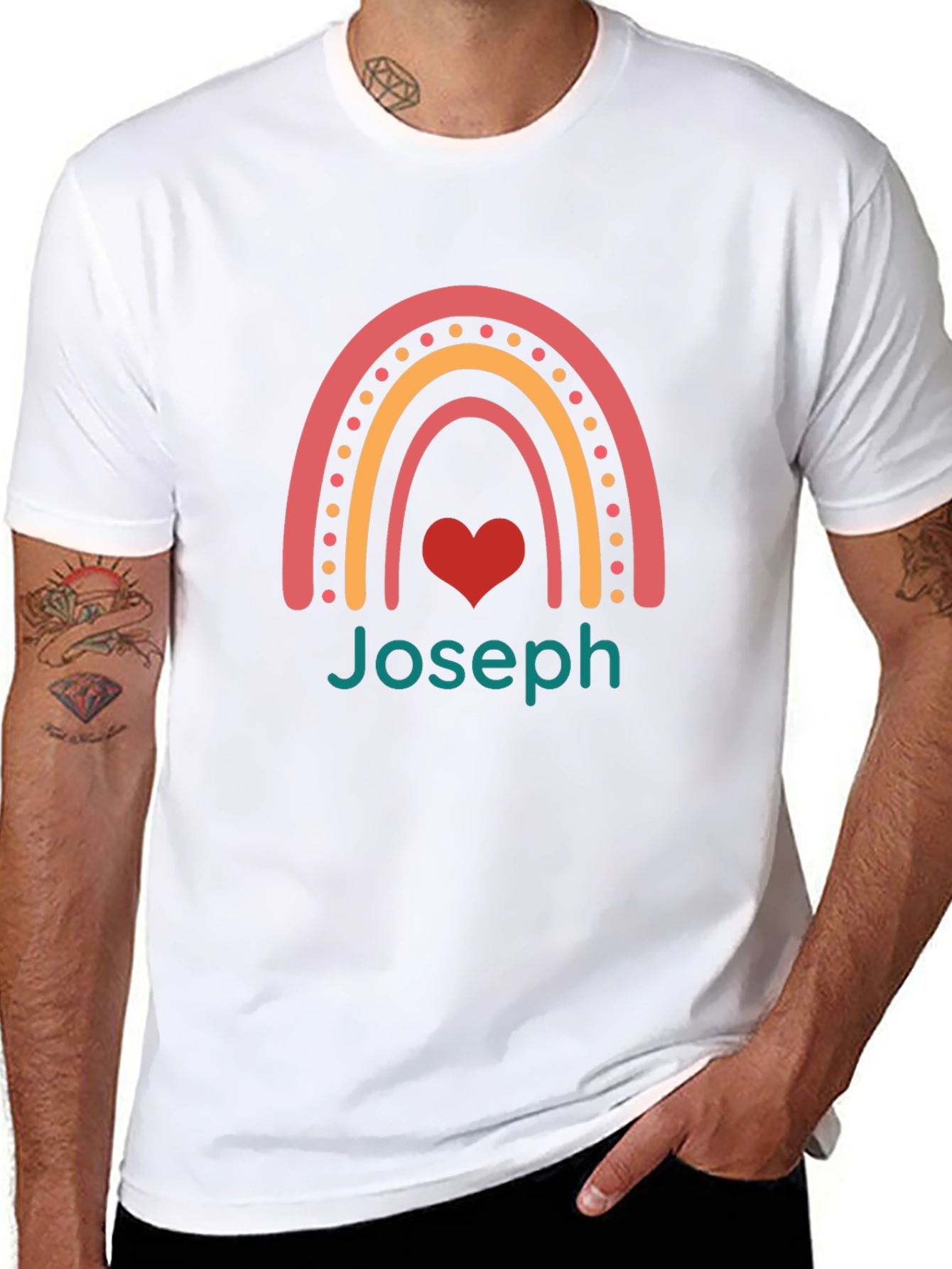 Joseph Rainbow Heart T-Shirt - Black