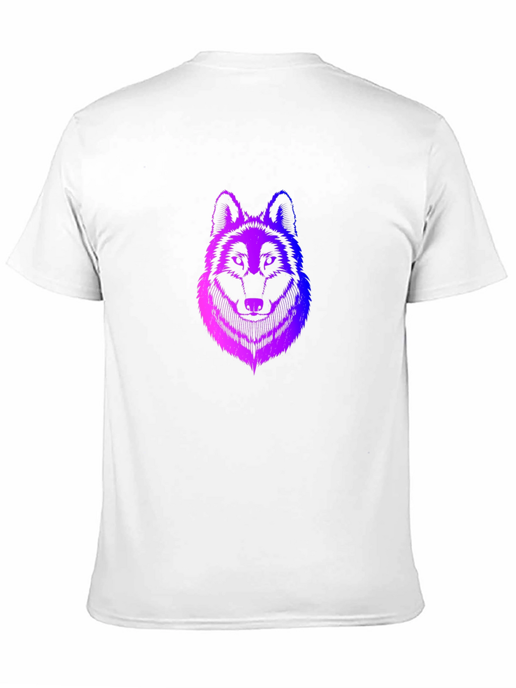 Mens Black T-Shirt with Gradient Wolf Design