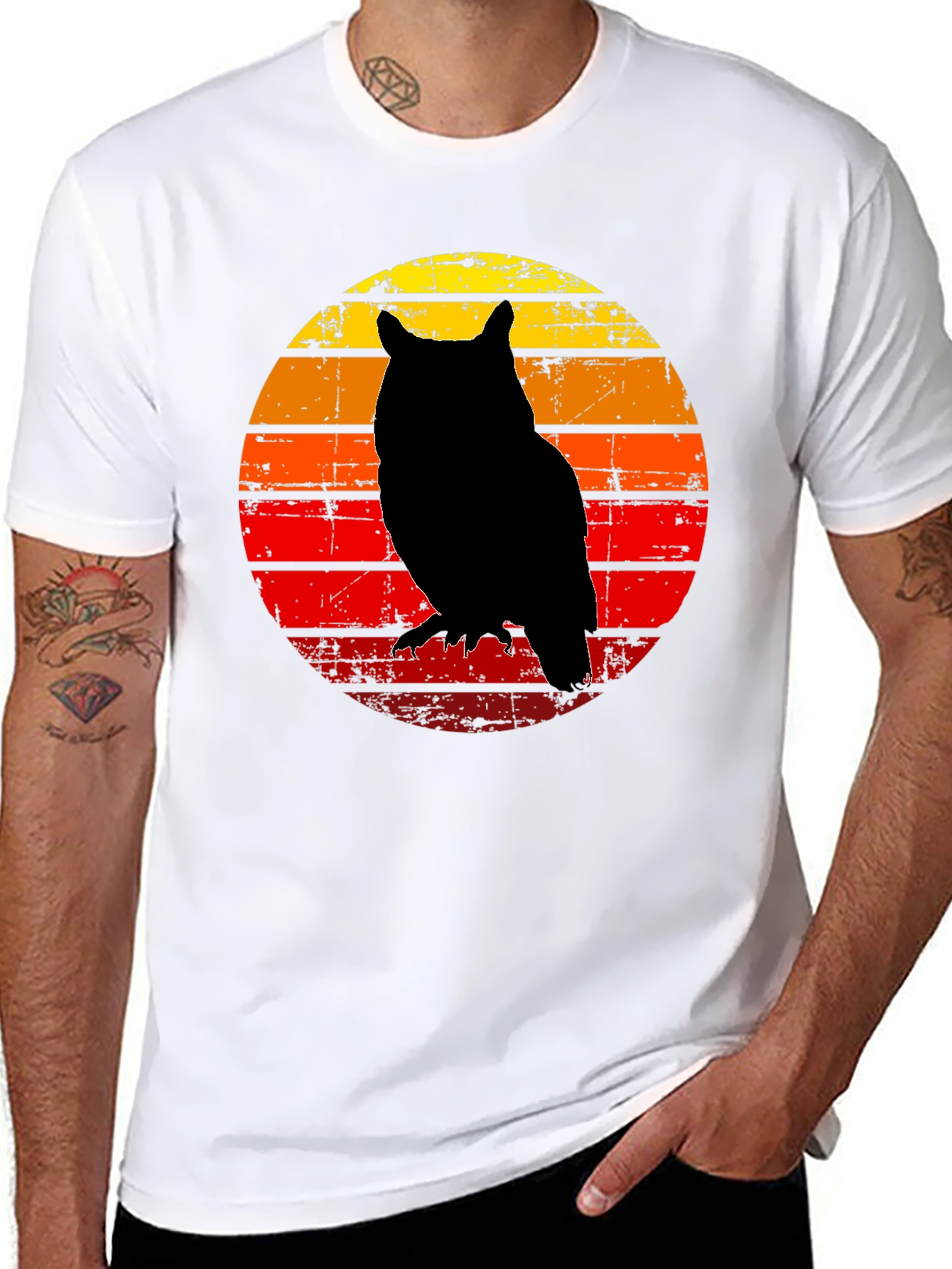 Owl Silhouette Sunset T-Shirt