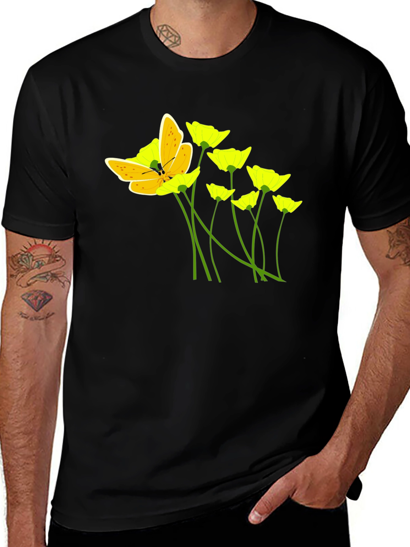 Floral Butterfly Graphic Tee
