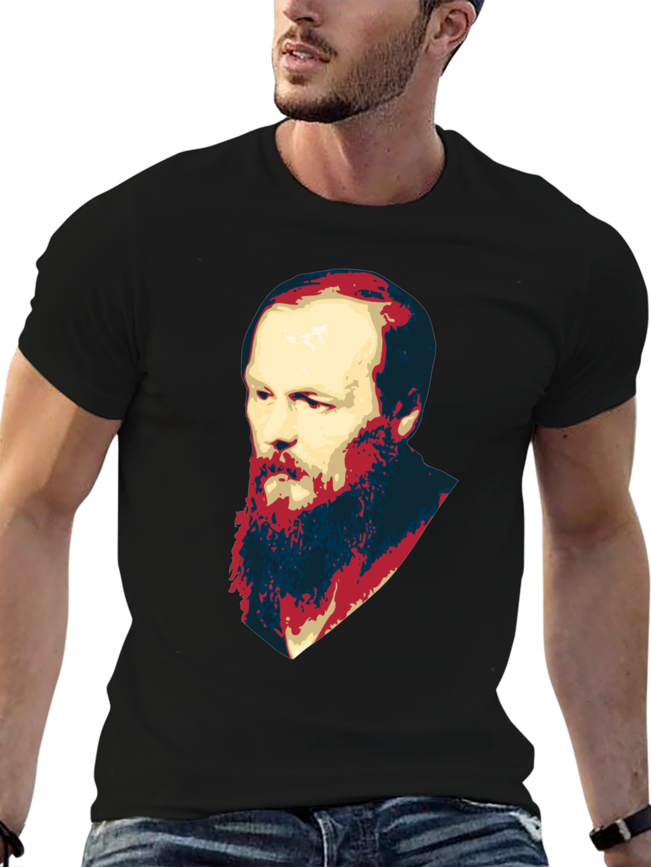 Dostoevsky Portrait Black T-Shirt