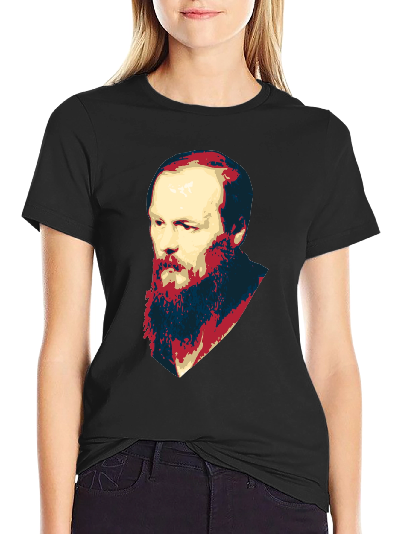 Dostoevsky Portrait Black T-Shirt