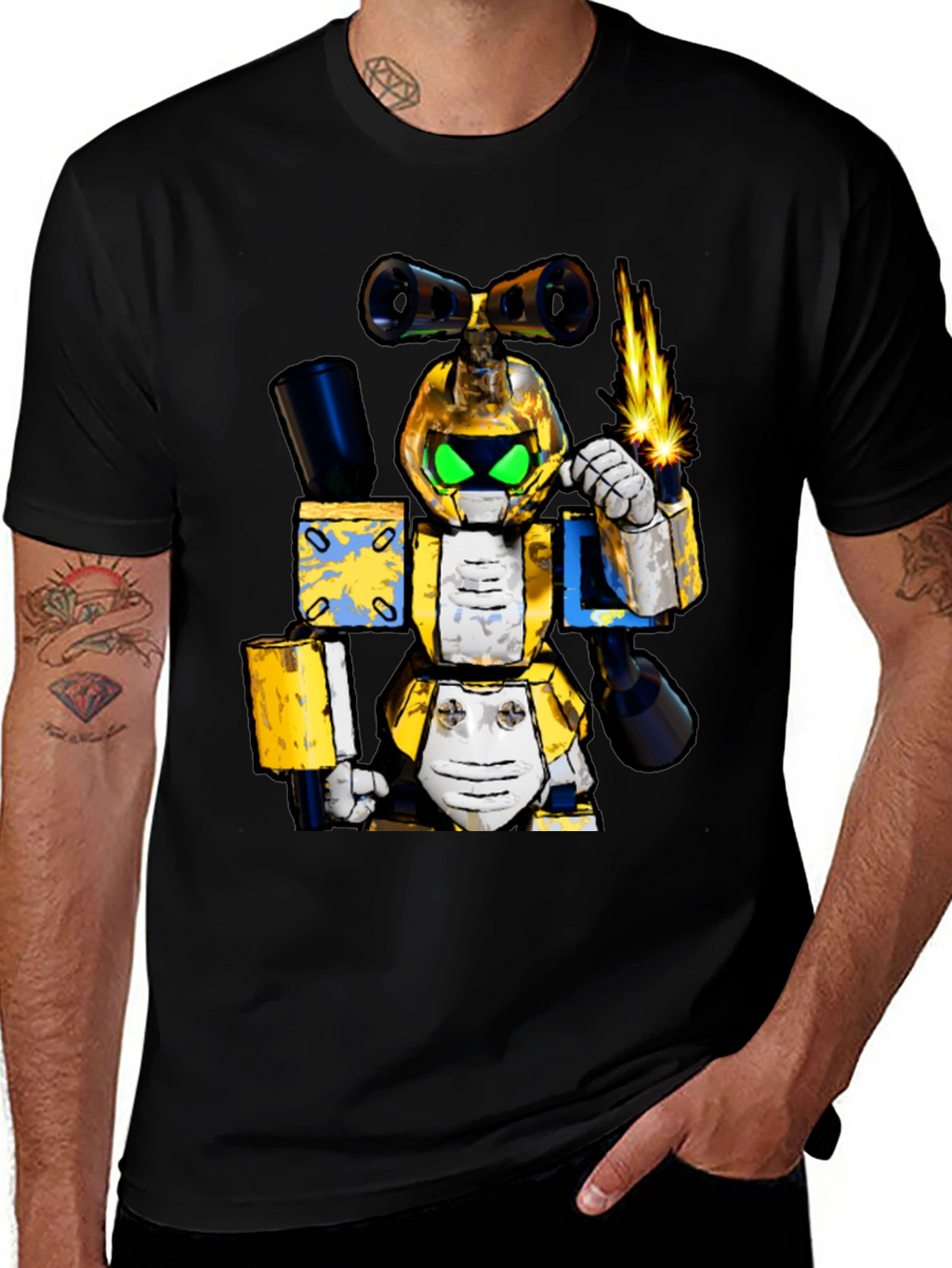 Robotic Cartoon T-Shirt - Unique Graphic Tee