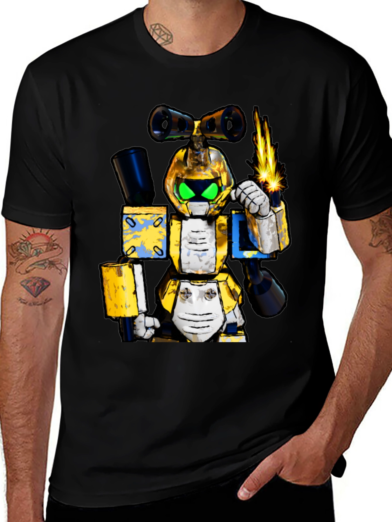 Robotic Cartoon T-Shirt - Unique Graphic Tee