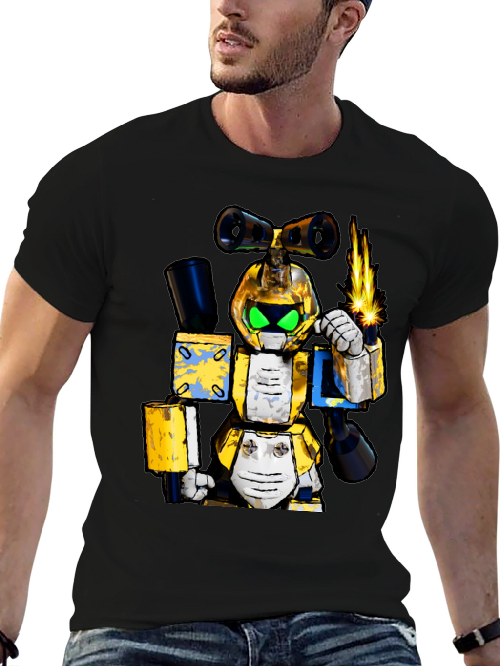 Robotic Cartoon T-Shirt - Unique Graphic Tee