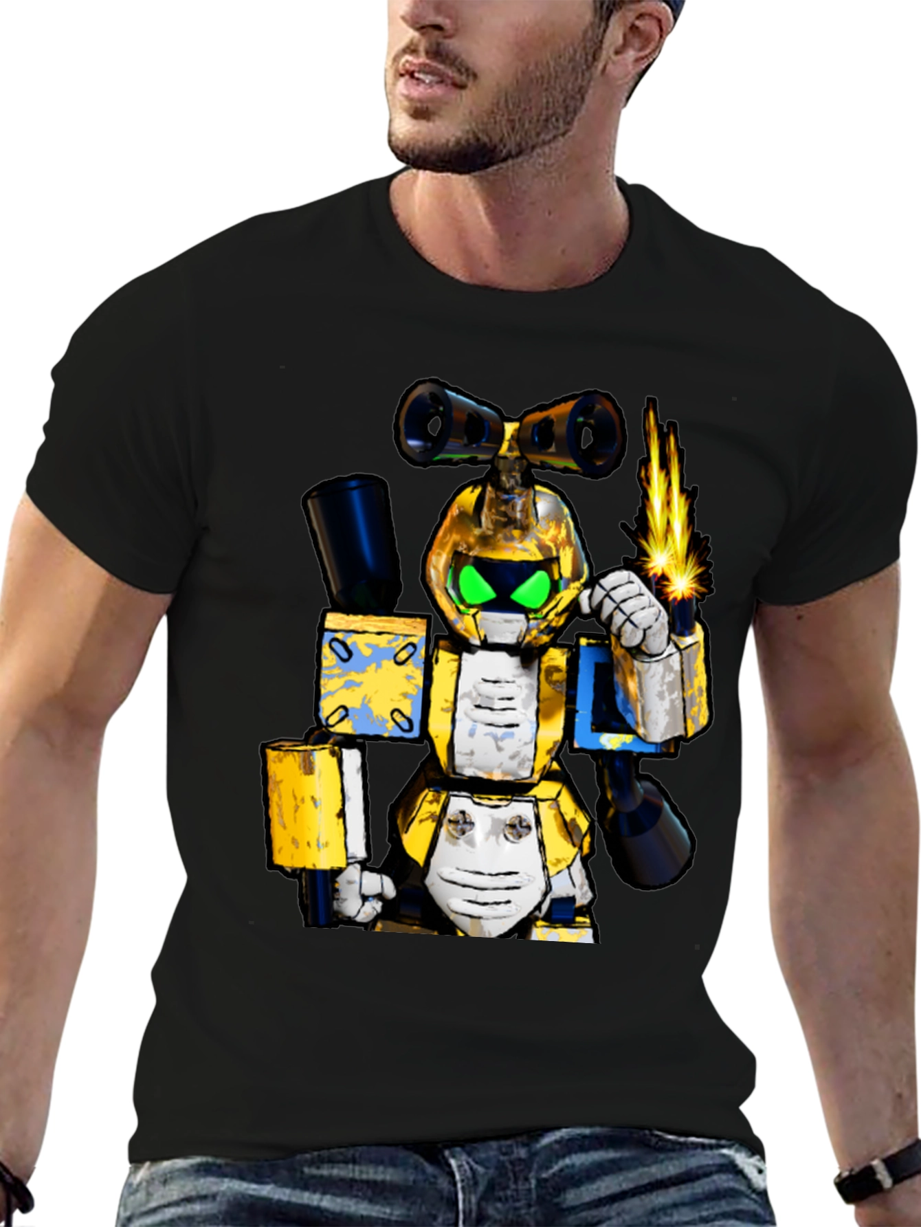 Robotic Cartoon T-Shirt - Unique Graphic Tee