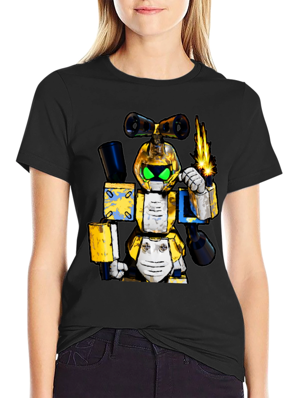 Robotic Cartoon T-Shirt - Unique Graphic Tee