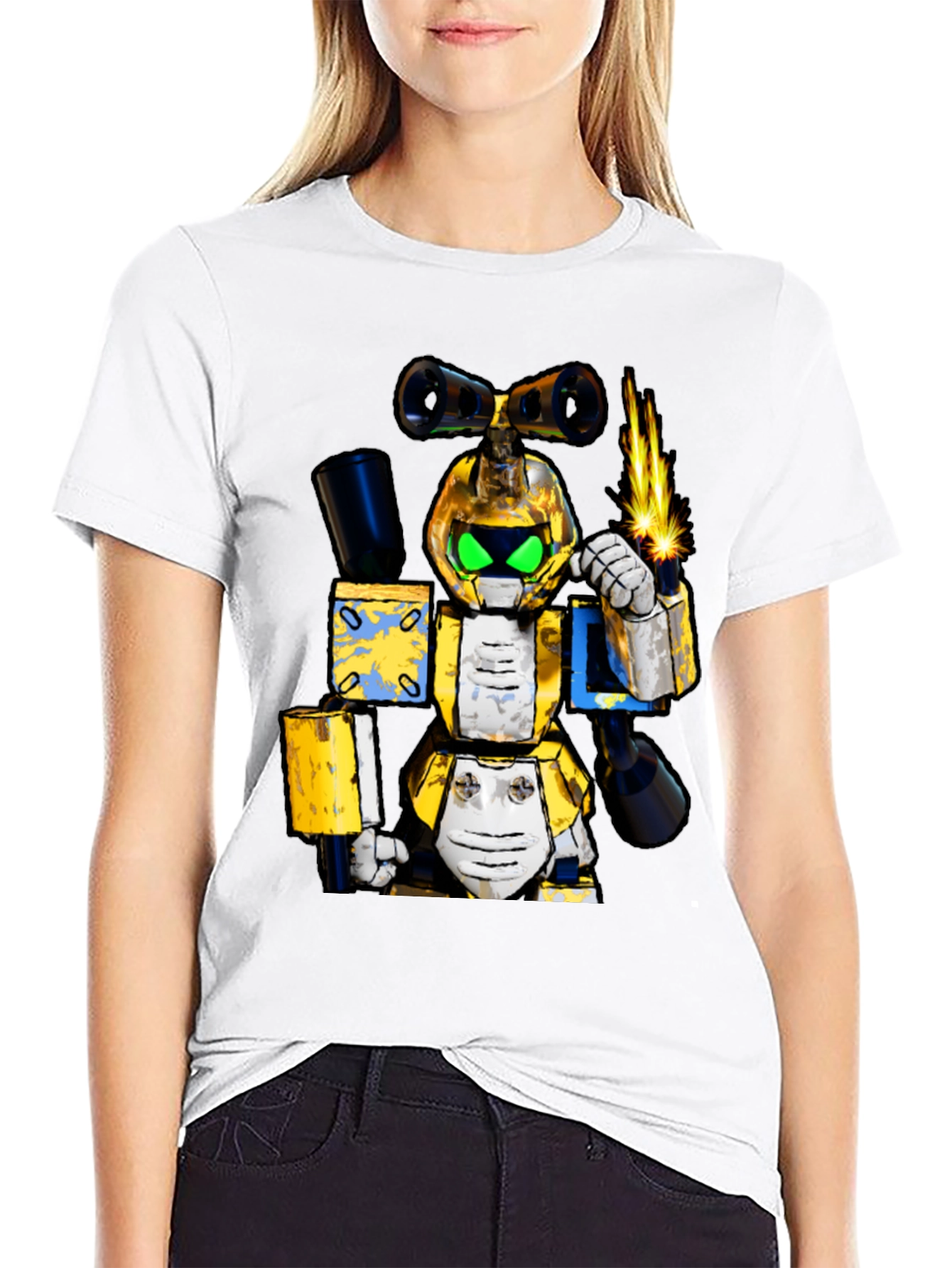 Robotic Cartoon T-Shirt - Unique Graphic Tee