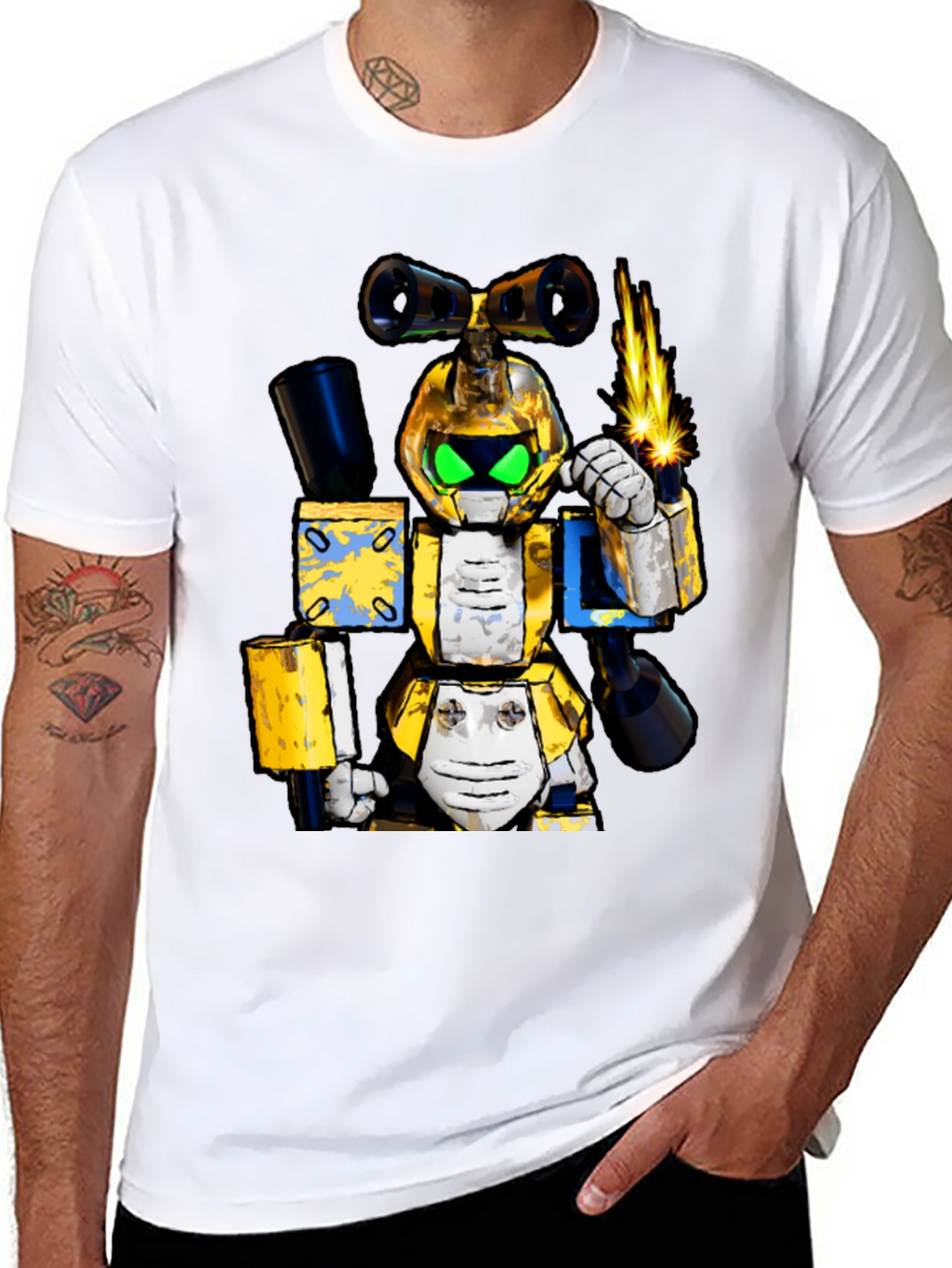 Robotic Cartoon T-Shirt - Unique Graphic Tee
