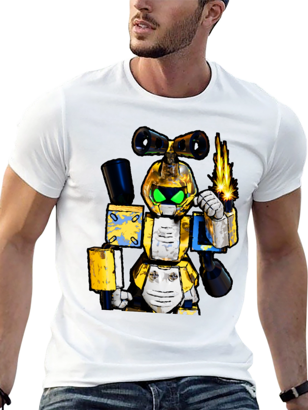 Robotic Cartoon T-Shirt - Unique Graphic Tee