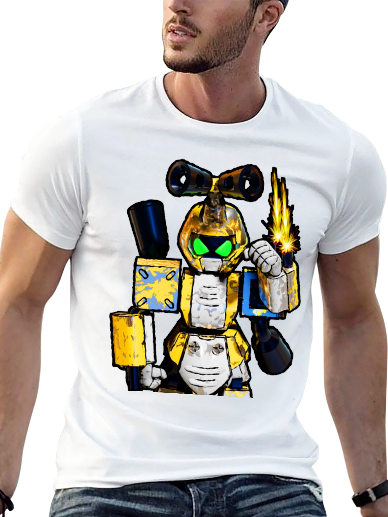 Robotic Cartoon T-Shirt - Unique Graphic Tee